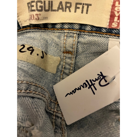 0096 DISTRESSED GRUNGE Levi Jeans Regular Fit 505 Size 33 30 - Picture 11 of 11